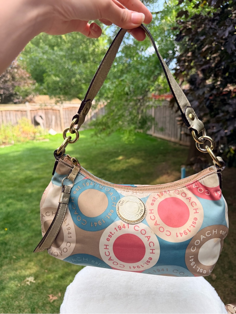 Vintage Y2K 2000’S Coach Demi Sateen Small Shoulder Purse F19187
